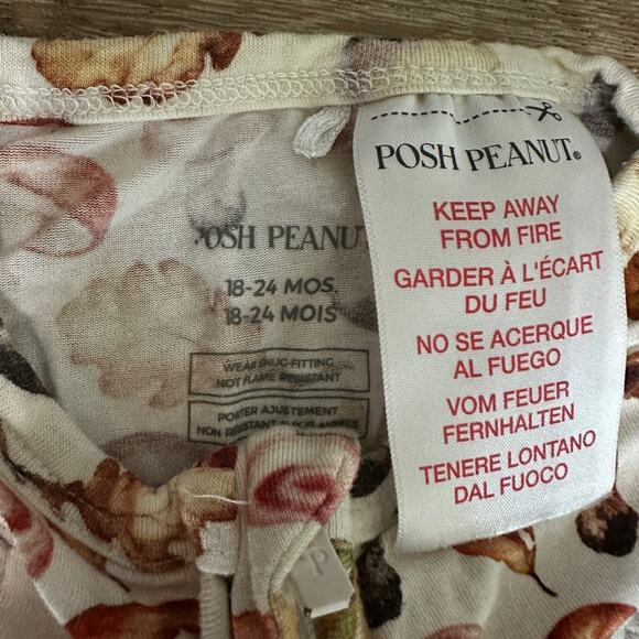 Posh Peanut Mushroom and Leaf Print Kids Footie 18-24 Months - Picture 2 of 4